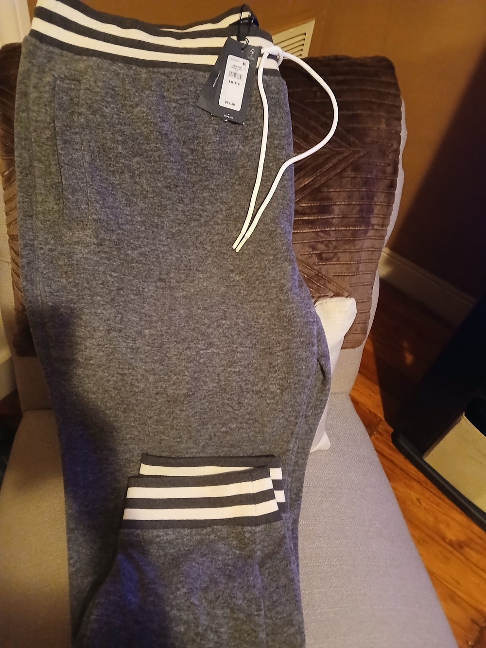 Tommy Hilfiger Heather Gray Joggers with Striped Waistband